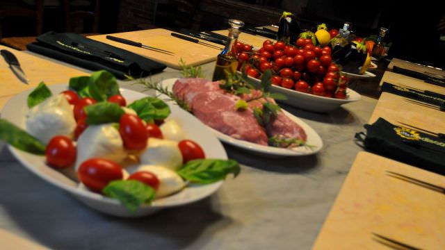 A shot of our locally produced ingredients we use for our hands-on cooking class experiences in Chianti